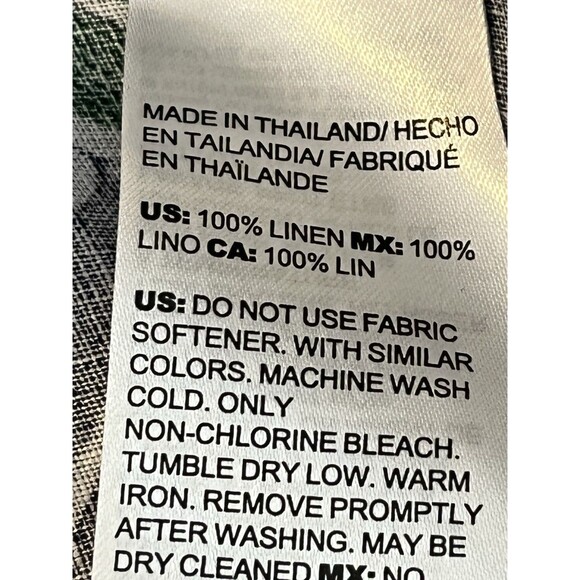 chicos No Iron 100% linen botanical Sketch art print button blouse s 4 0 top - Picture 8 of 8